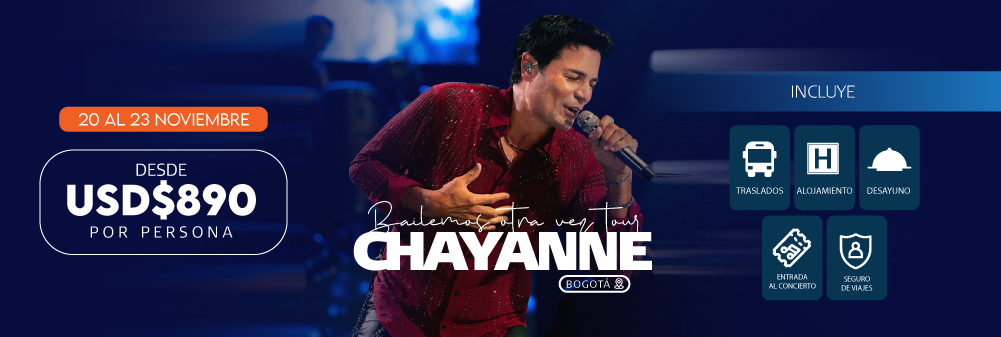 Chayanne en Bogotá del 20 al 23 de noviembre 